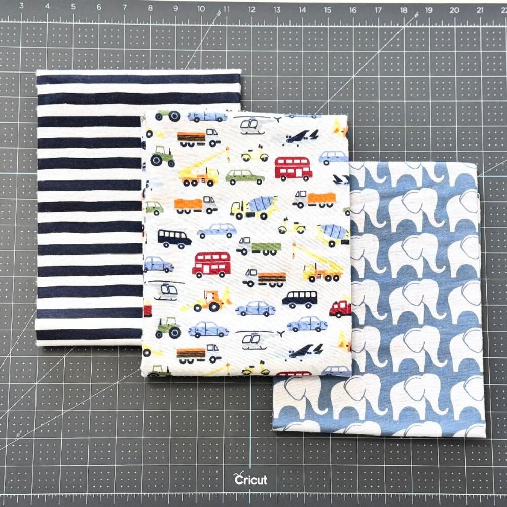 New HUDSON BABY Blue Cars / Elephant Boys Receiving Blankets - LOT of 3